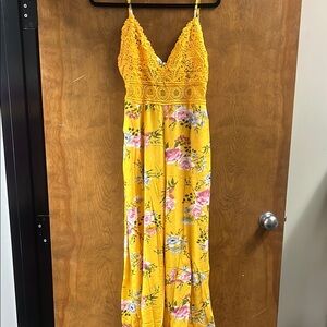 Yellow V-Neck jumpsuit for Wedding Guest, Night Out, Casual, Resort Wear